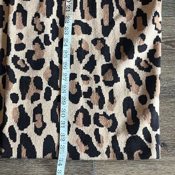 J. Crew Demylee Animal Print Cardigan Sweater XS Collared Pocket Black Tan - Picture 5 of 6